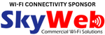 Blue and red SkyWeb logo. It also reads: Wi-Fi Connectivity Sponsor and Commercial Wi-Fi Solutions