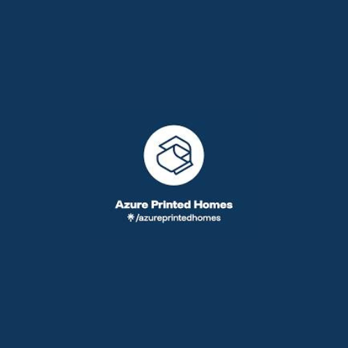 GSA251-Azure Printed Homes logo Azure Printed Homes logo on a navy blue background